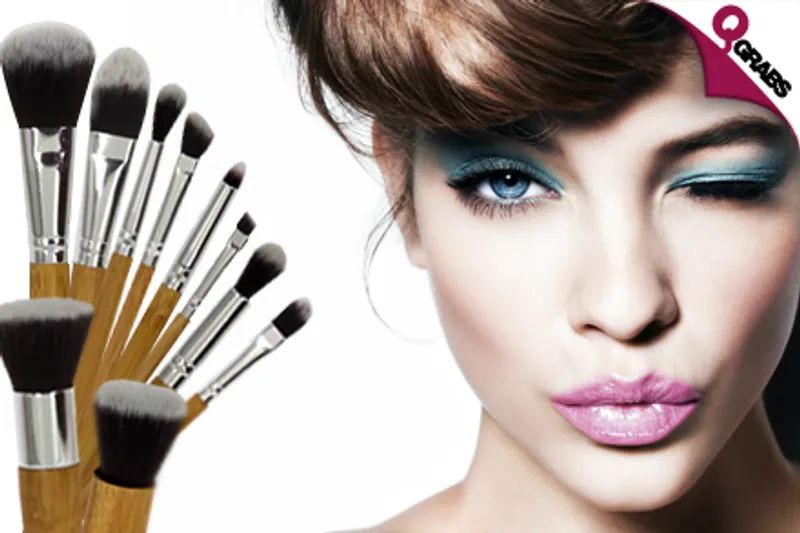 For QR69, It’s Time for New Brushes with a 10-Piece Set of Natural Bamboo Makeup Brushes! (QR99 Value)